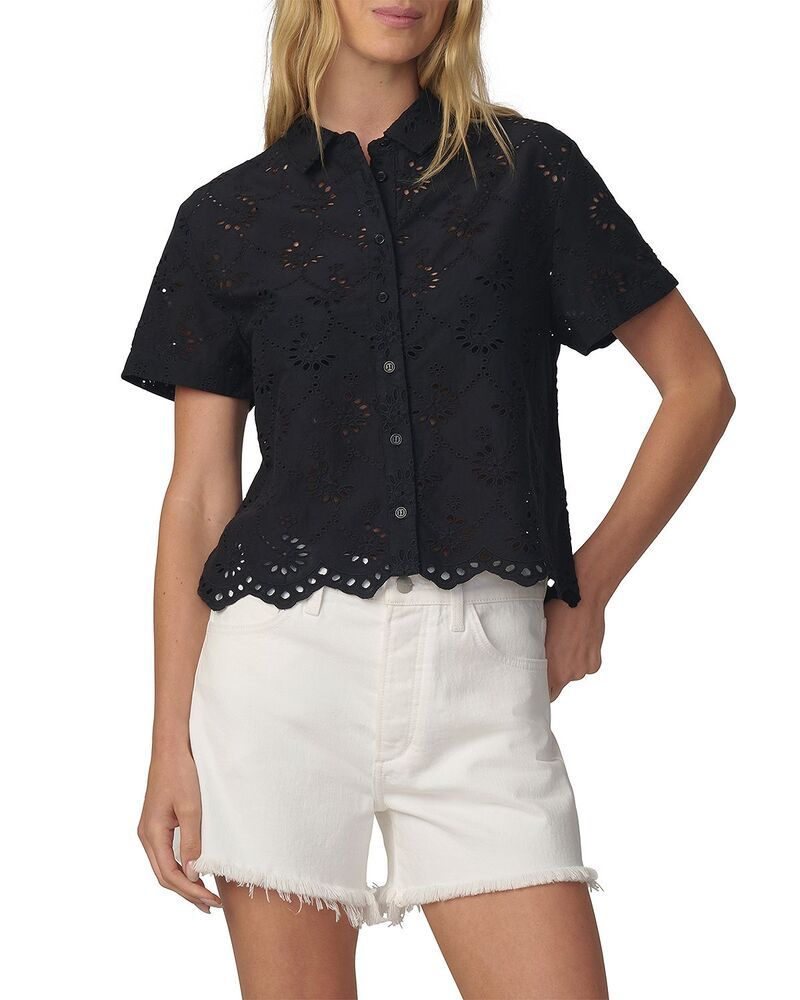 ジョーズジーンズ レディース トップス シャツ Joes Jeans Theyelet Short Sleeve Shirt Black ブラック