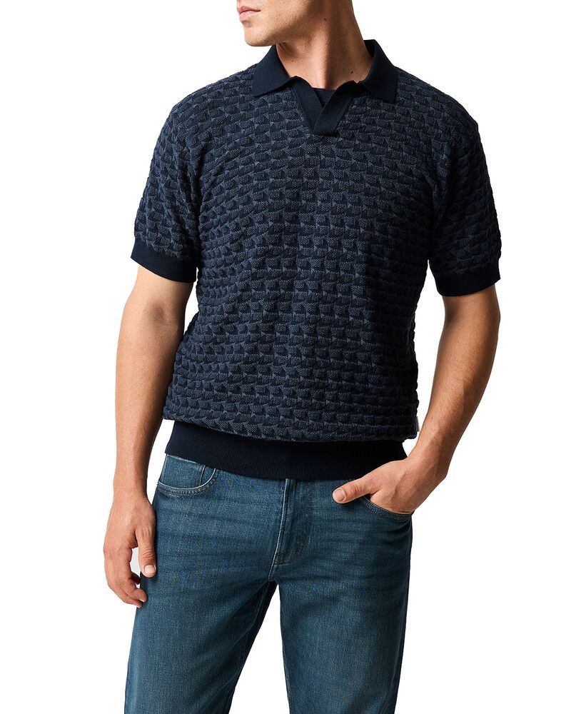 ロッドアンドグン メンズ トップス ポロシャツ ニット Rodd Gunn Halken Textured Knit Polo Midnight
