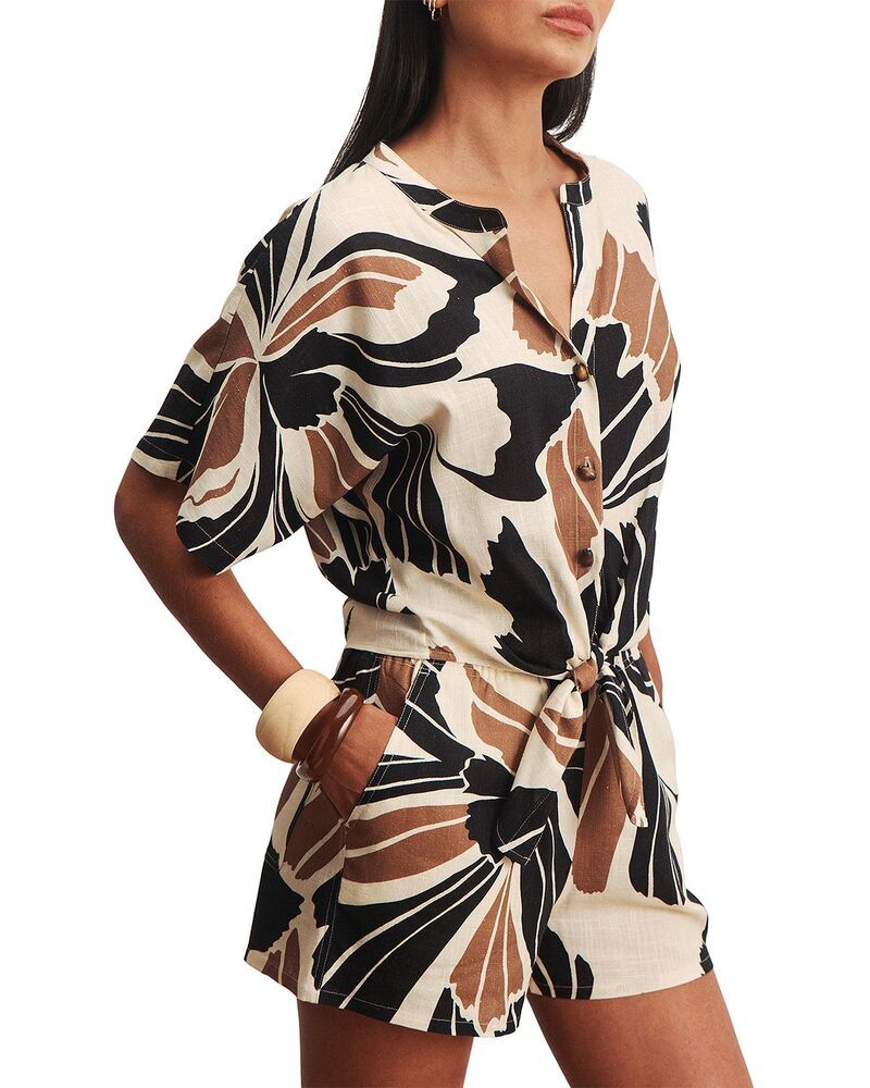 サンクチュアリー レディース トップス シャツ プリント Sanctuary Good Time Printed Tie Shirt Lotus