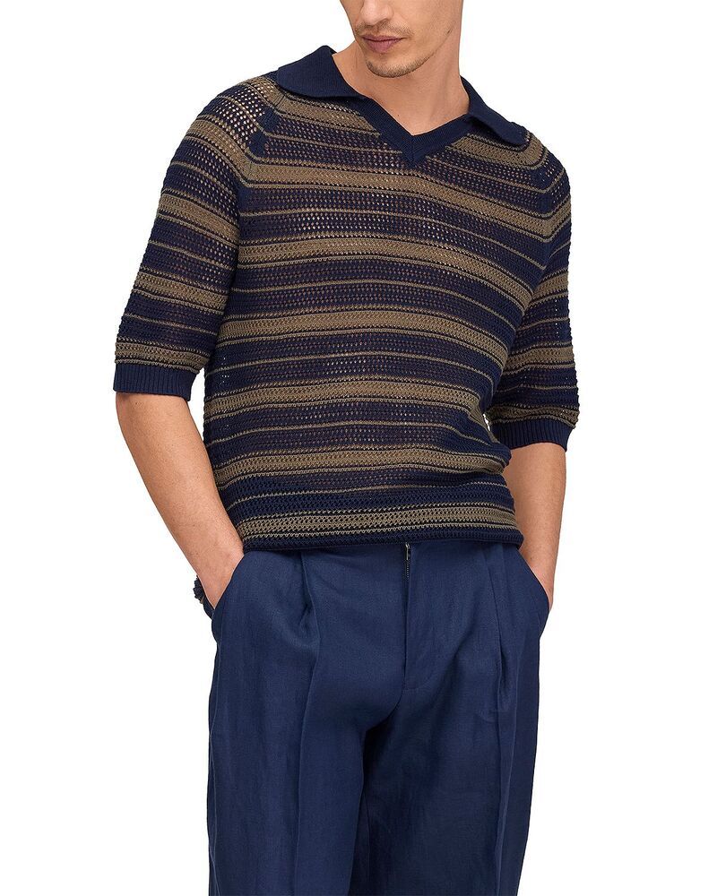 NN07 メンズ トップス ポロシャツ Vネック NN07 Cale V Neck Polo Caperstripe ストライプ