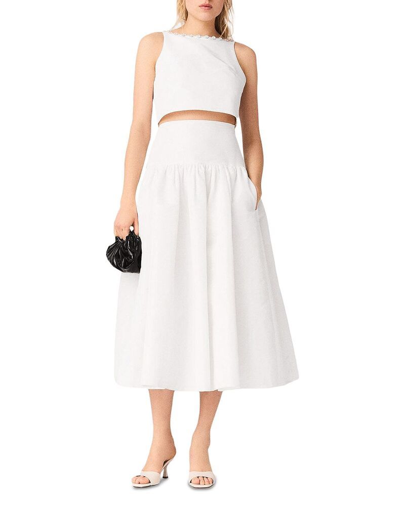 マージュ レディース トップス シャツ レース Maje Lipalacembellished Crop Top White ホワイト 59,840円