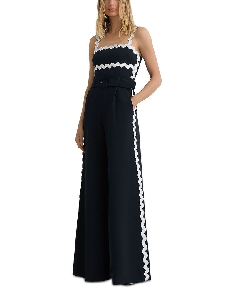 レイス レディース トップス ジャンプスーツ プチ REISS Petite Dash Jumpsuit NavyIvory アイボリー