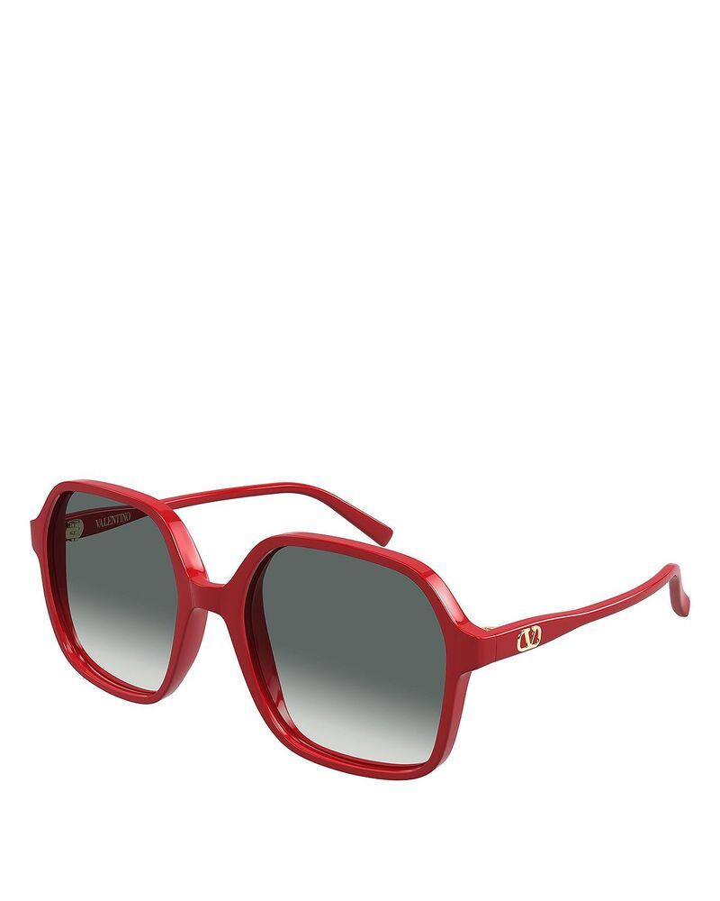 ヴァレンティノ レディース アクセサリー サングラス・アイウェア Valentino Garavani Valentino Geometric Sunglasses 56mm Red レッド