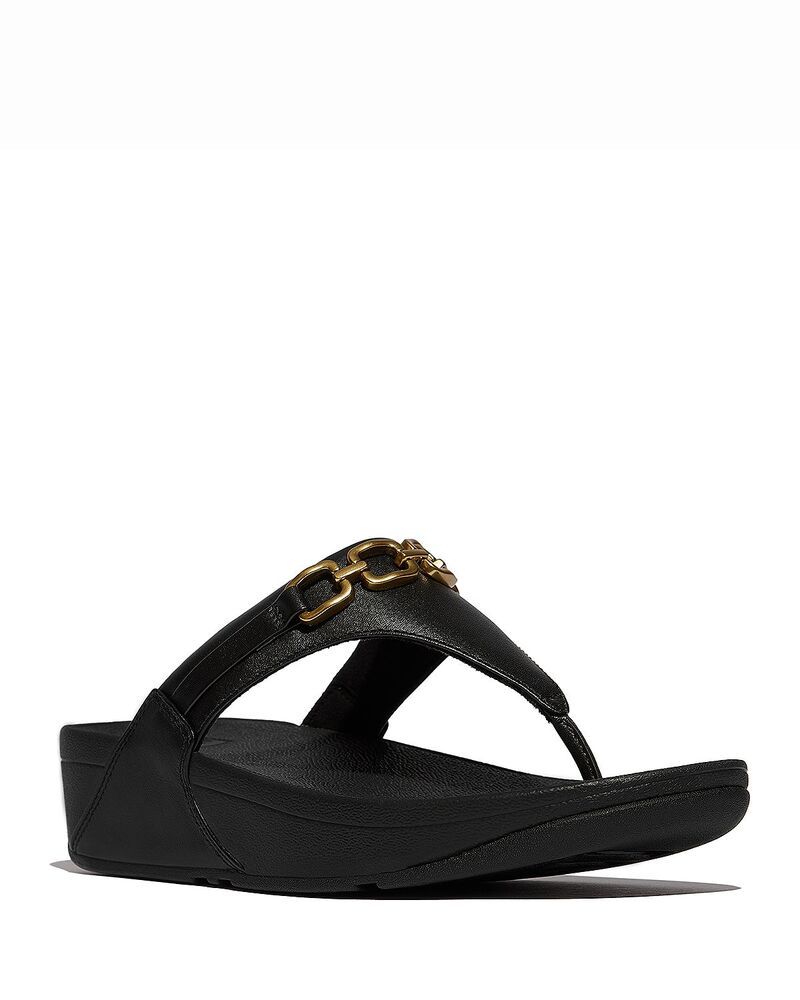 フィットフロップ レディース シューズ サンダル FitFlop Womens Lulu Chain Wedge Sandals Black ブラック