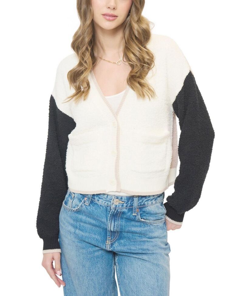 セントラルパークウェスト レディース アウター カーディガン パイル クロップド Central Park West Womens Colin Cropped Terry Cardigan WhiteMulticolor ホワイト