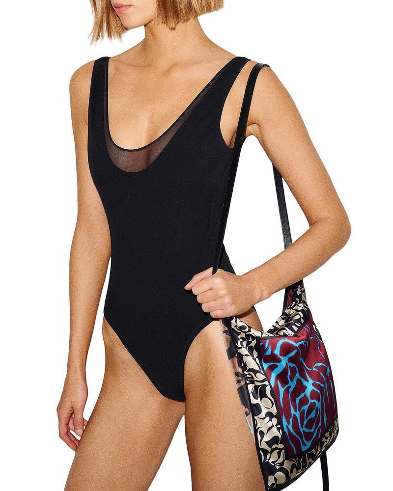 リフォーメーション レディース 水着 上下セット Reformation Pontia One Piece Swimsuit Black Mesh ブラック