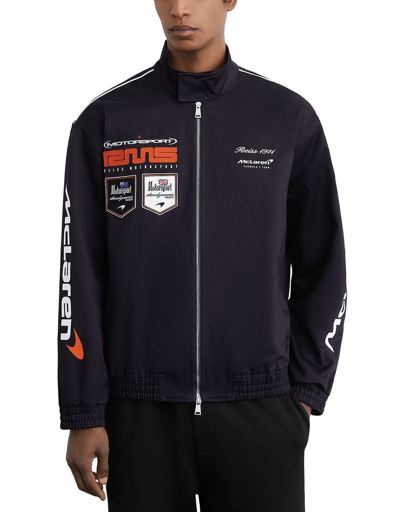 レイス メンズ アウター ジャケット・ブルゾン リラックスフィット ロゴ REISS x McLaren Relaxed Fit Racing Season Logo Jacket Navy ネイビー