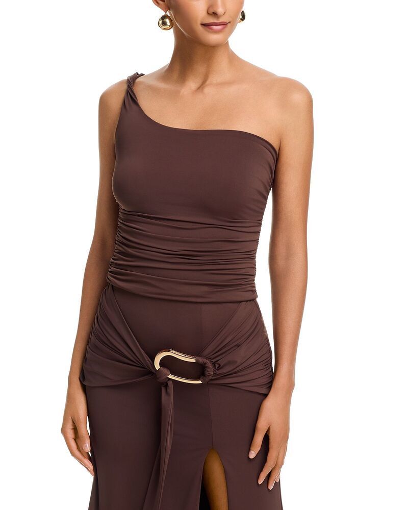 バードット レディース トップス シャツ Bardot Dione Shoulder Top Chocolate チョコレート