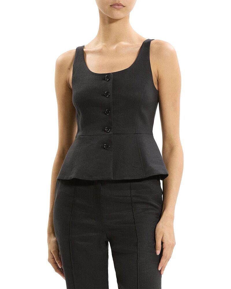 セオリー レディース アウター ベスト Theory Peplum Vest Black ブラック