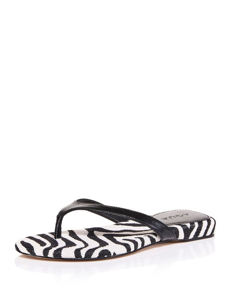 アクア レディース シューズ サンダル AQUA Womens Jules Thong Sandals Exclusive Zebra アニマル