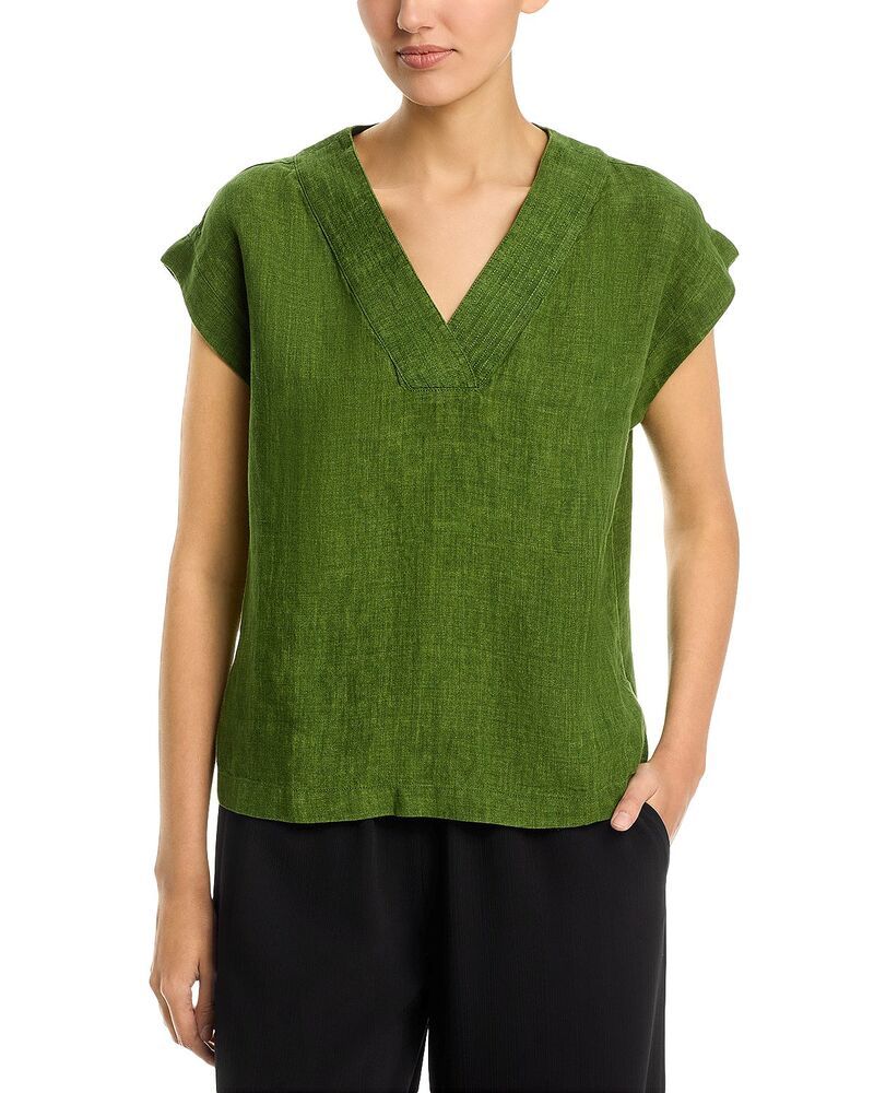 エイリーンフィッシャー レディース トップス シャツ Vネック リネン Eileen Fisher Linen VNeck Top Field