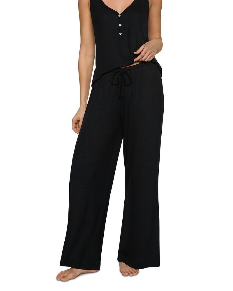 エバージェイ レディース ボトムス カジュアルパンツ ワイドレッグ Eberjey Dream Rib Wide Leg Pants Black ブラック