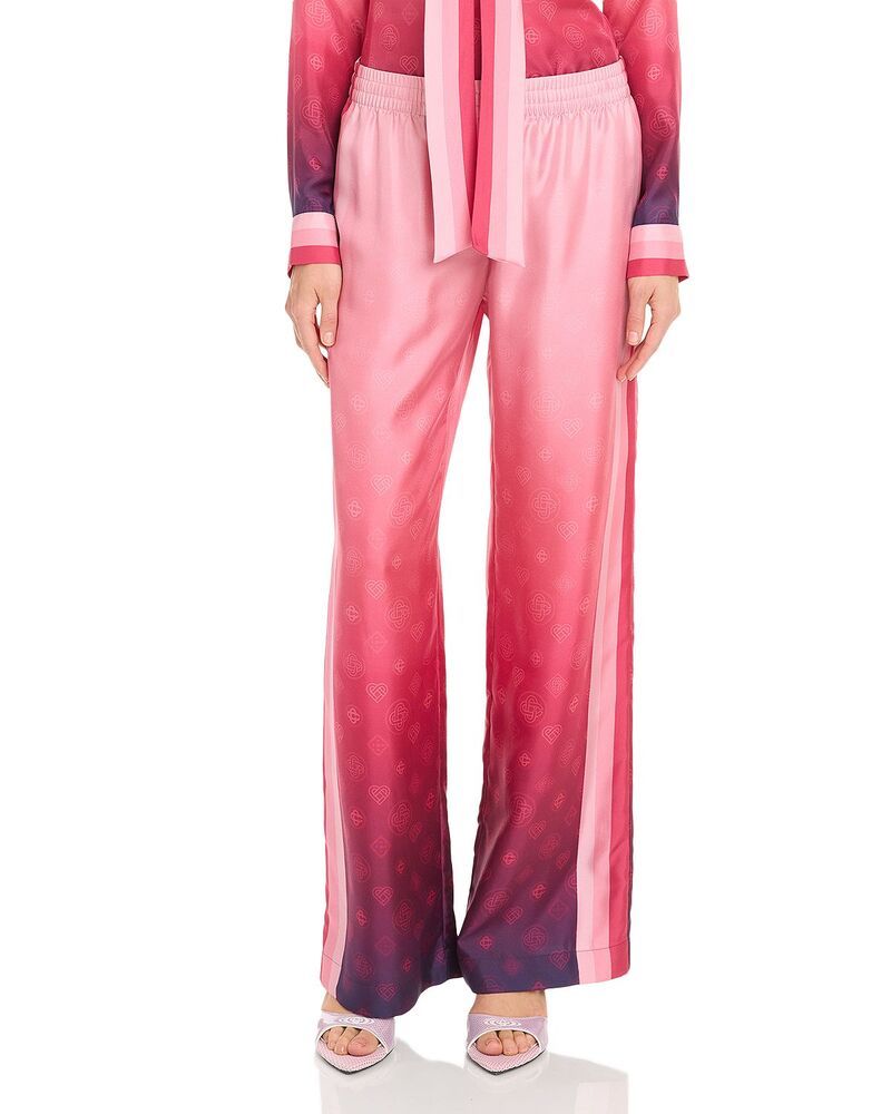 カサブランカ レディース ボトムス カジュアルパンツ シルク Casablanca Silk Pull On Pants Icon Logo