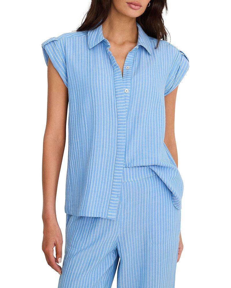 ニックプラスゾーイ レディース トップス シャツ NICZOE Striped Gauze Resort Shirt Blue Multi ブルー