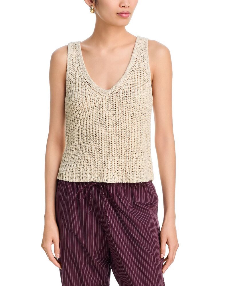 アクア レディース トップス タンクトップ Vネック AQUA Tape Yarn V Neck Tank Top Exclusive Tan タン