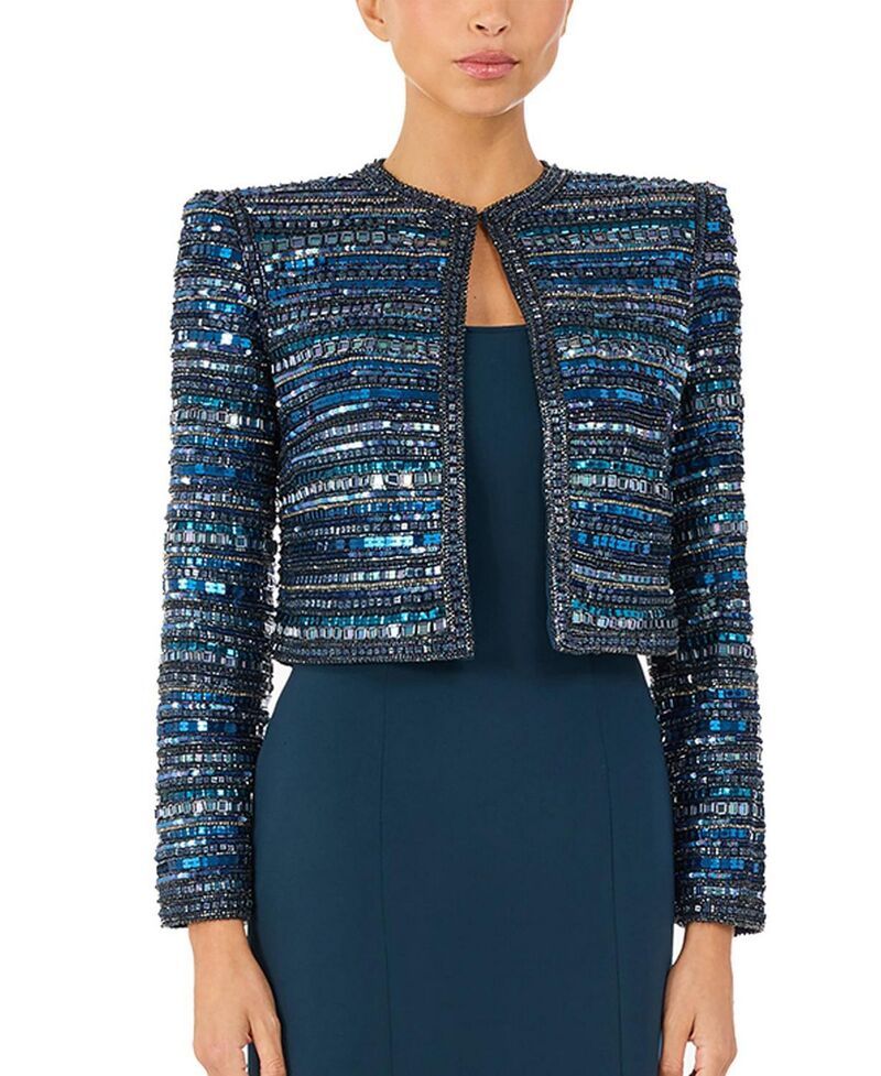 ジェニー・パッカム レディース アウター ジャケット・ブルゾン Jenny Packham Alma Beaded Jacket Blackthorne Blue ブルー