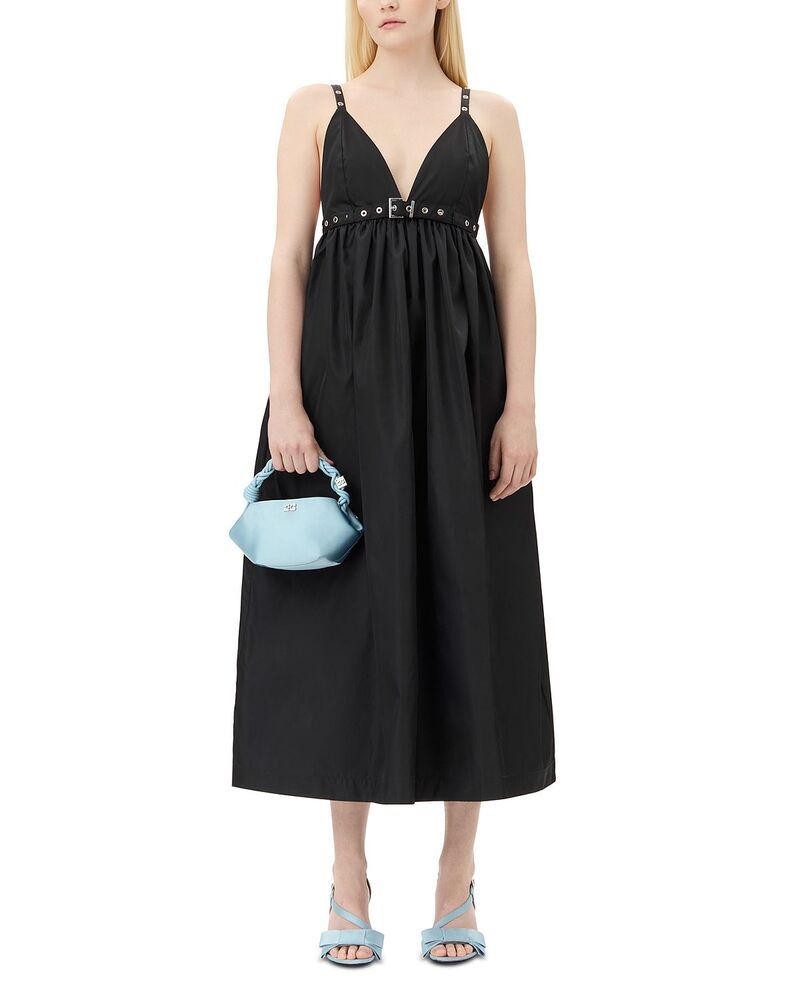 ガニー レディース トップス ワンピース GANNI Duchesse Strap Dress Black ブラック
