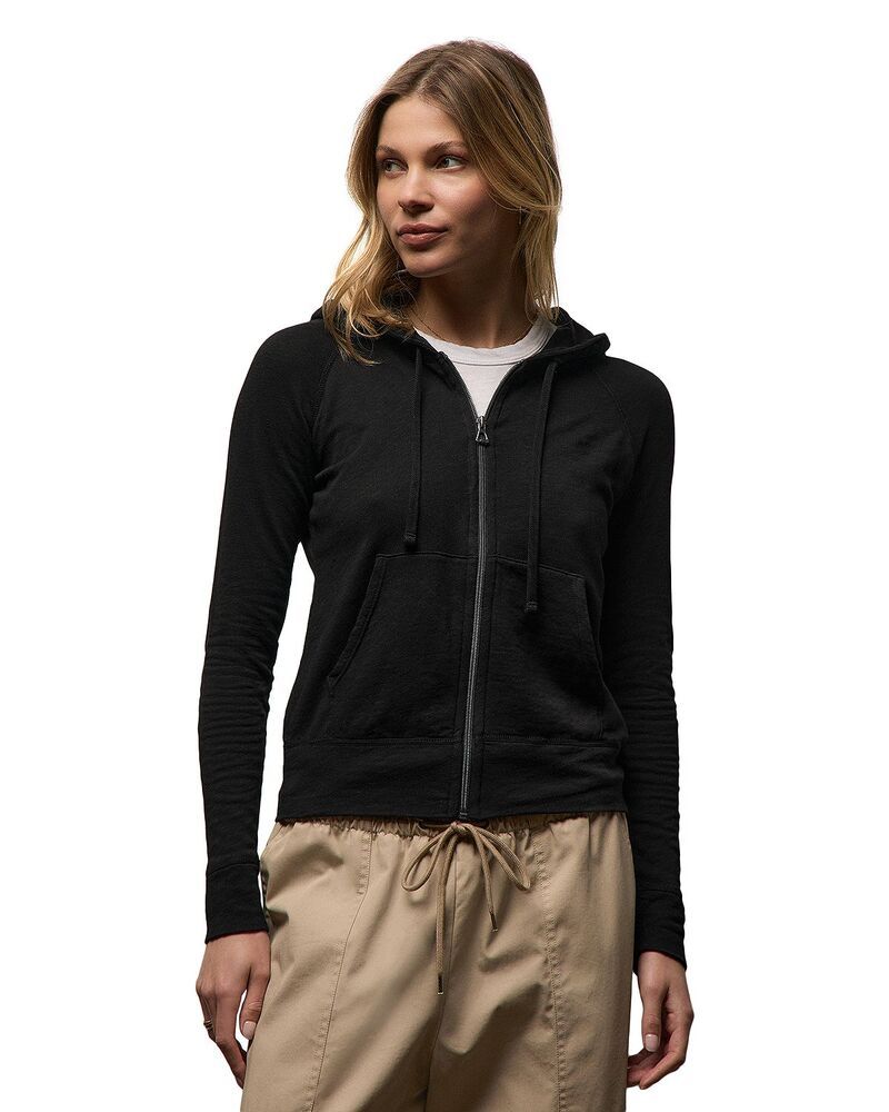 ジェームス パース レディース アウター パーカー・スウェット ヴィンテージ パイル James Perse Vintage French Terry Zip Up Hoodie Black ブラック