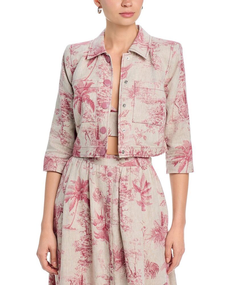 ラジャンス レディース アウター ジャケット・ブルゾン LAGENCEda Crop Jacketan Multi Jungle Toile タン