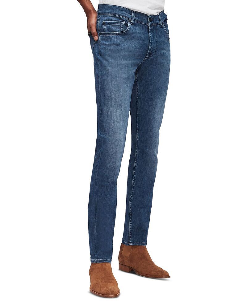 セブンフォーオールマンカインド メンズ ボトムス デニムパンツ スリムフィット ジーンズ 7 For All Mankind Luxe Performance Slimmy 33 Slim Fit Jeans Mid Blue ブルー
