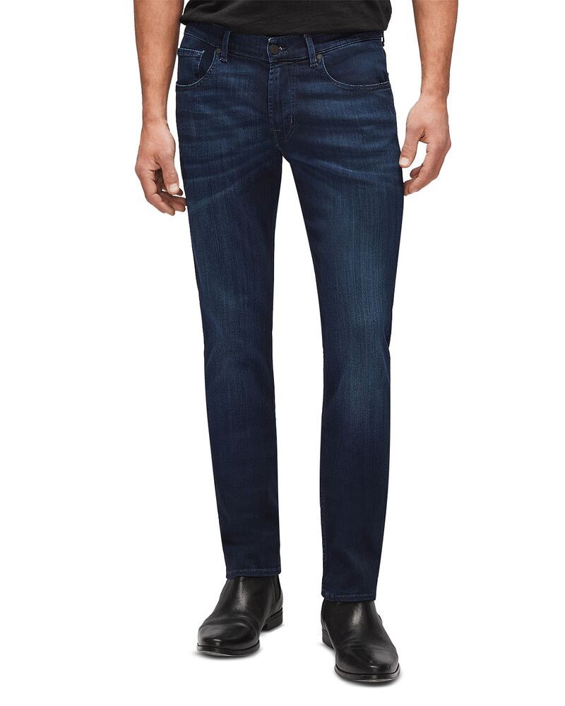 セブンフォーオールマンカインド メンズ ボトムス デニムパンツ スリムフィット ジーンズ 7 For All Mankind Luxe Performance Slimmy 33 Slim Fit Jeans Deep Blue ブルー