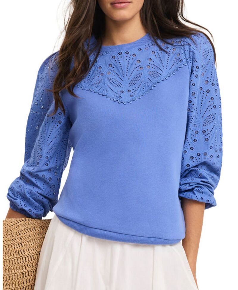 ミルトンベルベット レディース アウター パーカー・スウェット シャツ コットン Mint Velvet Womens Cotton Blend Broderie Sweatshirt Blue ブルー 31,070円