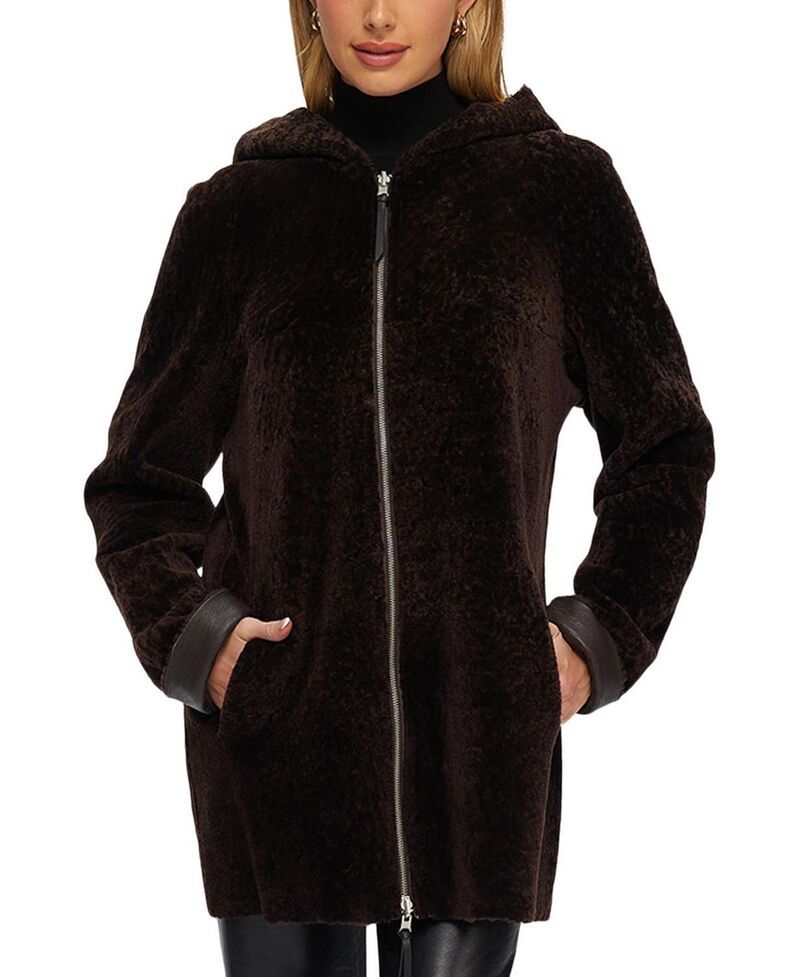 ゴルスキ レディース アウター ジャケット・ブルゾン パーカー コート Gorski Reversible Shearling Ziparka Coat BrownBrown ブラウン