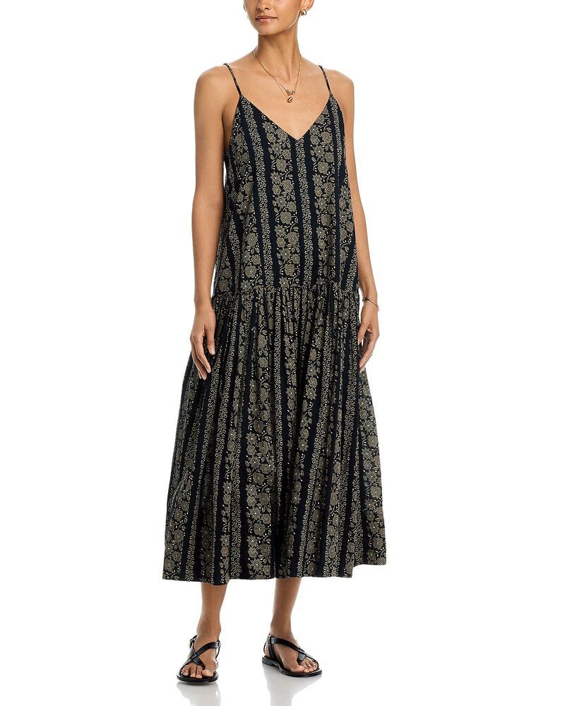 ザ・グレート レディース トップス ワンピース THE GREAT The Drop Waist Dress Black Cream Floral クリーム