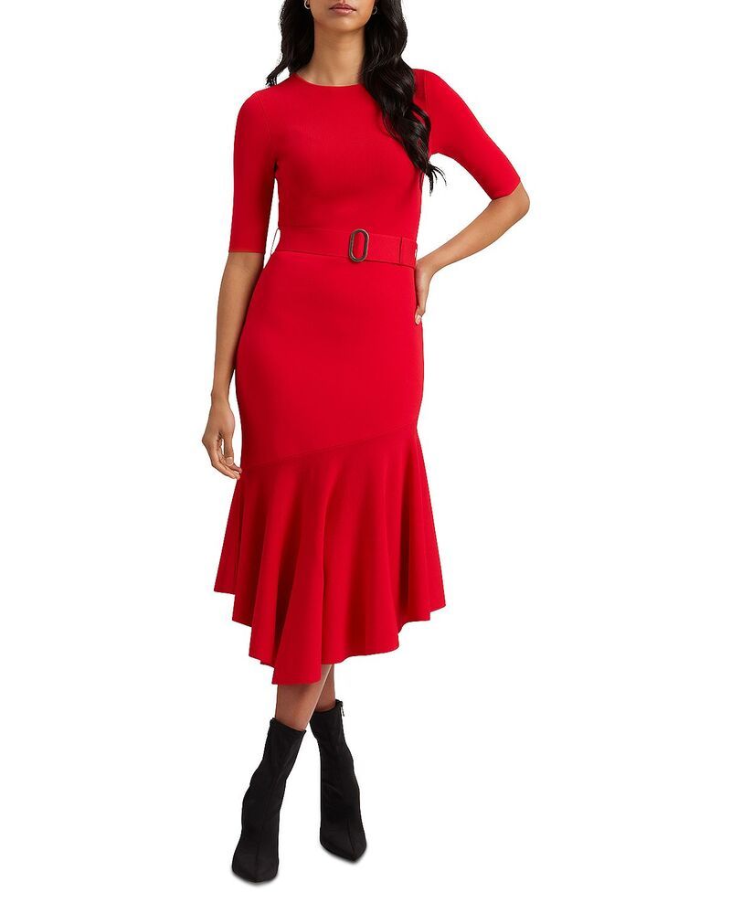 テッドベーカー レディース トップス ワンピース ミディ ニット Ted Baker Samalee Knit Midi Dress Bright Red レッド