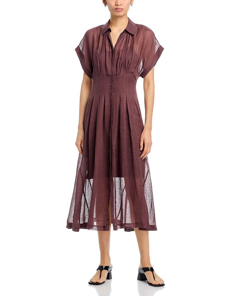 ボス レディース トップス ワンピース ミディ BOSS Davinata Midi Dress Exclusive Mocha モカ