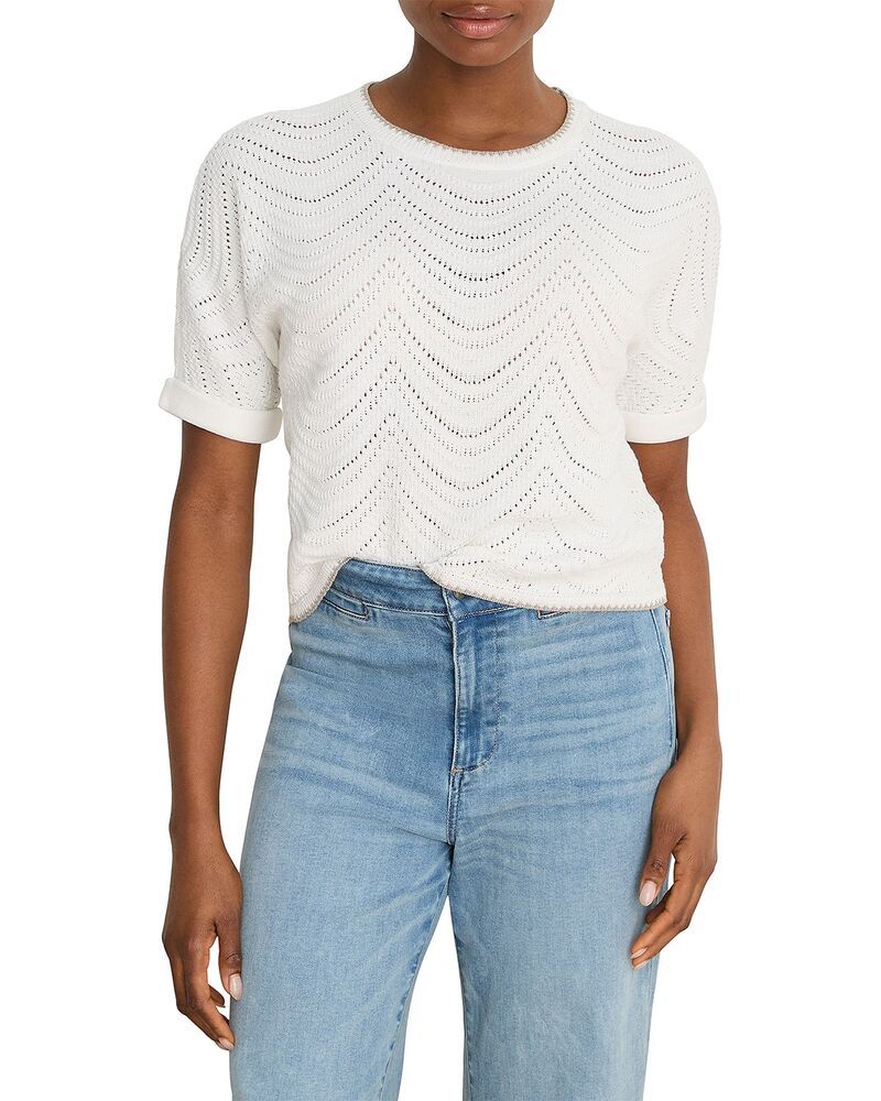 ニックプラスゾーイ レディース アウター ニット・セーター NICZOE Swirl Stitch Sweater Paper White ホワイト
