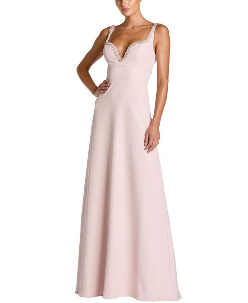 マックダガル レディース トップス ワンピース クレープ ノースリーブ Mac Duggal Crepe Sleeveless Gown with Rhinestone Trim Dusty Rose