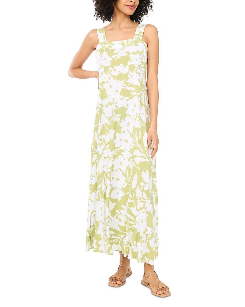 ヴィンスカムート レディース トップス ワンピース マキシ VINCE CAMUTO Thick Strap Maxi Dress Flora Green グリーン