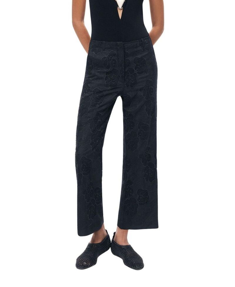 ノクチューン レディース ボトムス カジュアルパンツ プリント NOCTURNE Printed Relaxed StraightLeg Pants Black ブラック