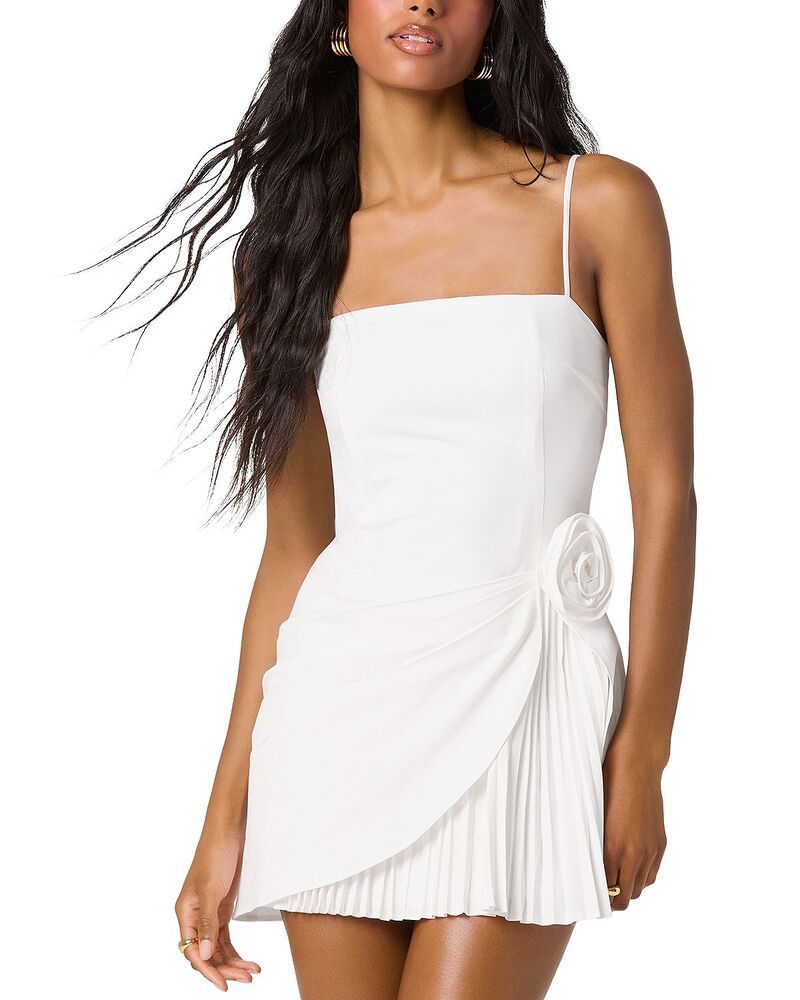 アストール レディース トップス ワンピース ミニ ノースリーブ ASTR the Label Bow Detail Sleeveless Mini Dress White ホワイト