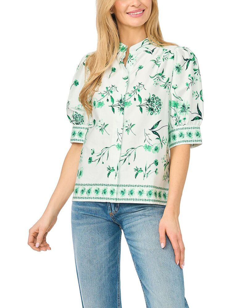 セセ レディース トップス シャツ モックネック CeCe Mock Neck Elbow Sleeve Top Vibrant Kelly