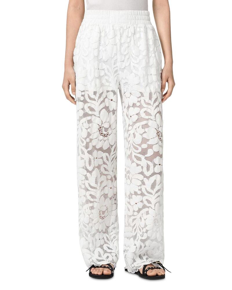 オールセインツ レディース ボトムス カジュアルパンツ レース ALLSAINTS Amelie Lace Trousers Optic White ホワイト