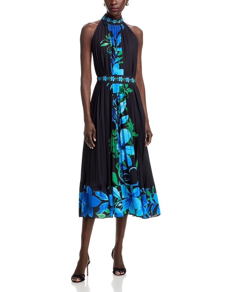 ティー・タハリ レディース トップス ワンピース ハイネック プリーツ Tahari High Neck Pleatedress Artists Floral