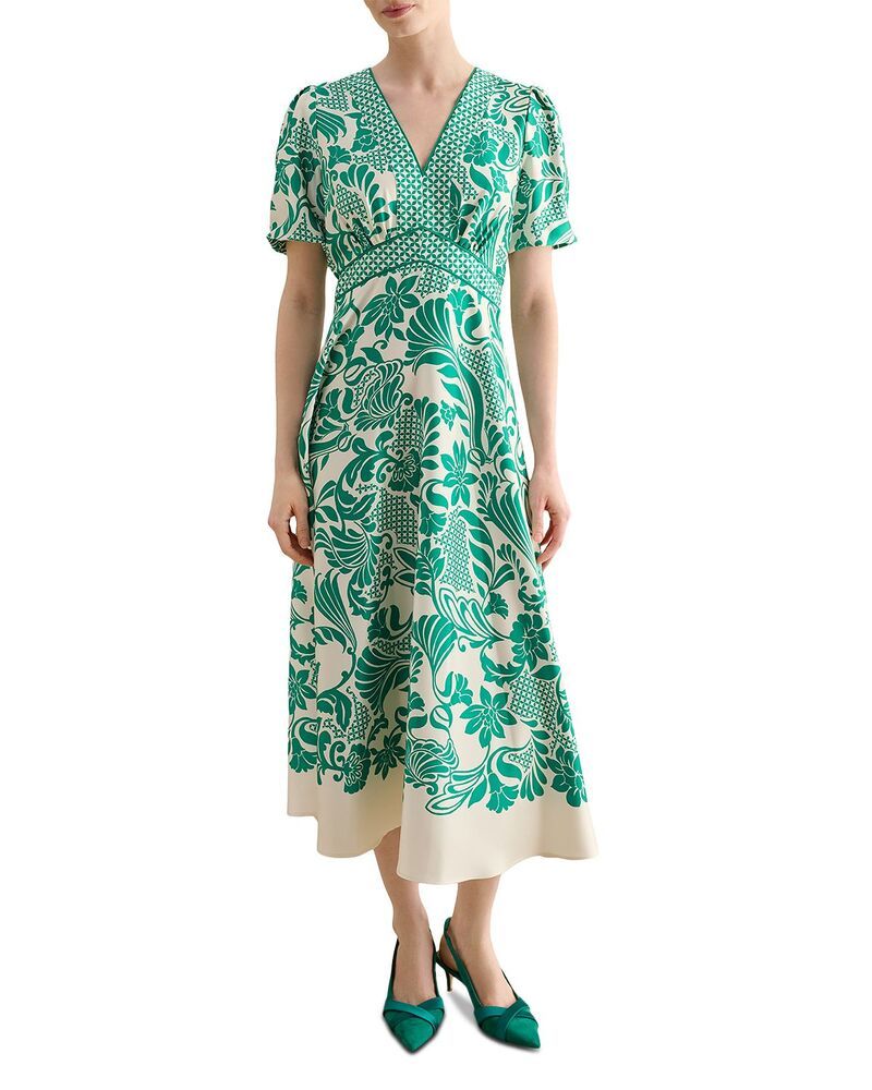 ホッブスロンドン レディース トップス ワンピース HOBBS LONDON Trelissick Dress Green Cream クリーム