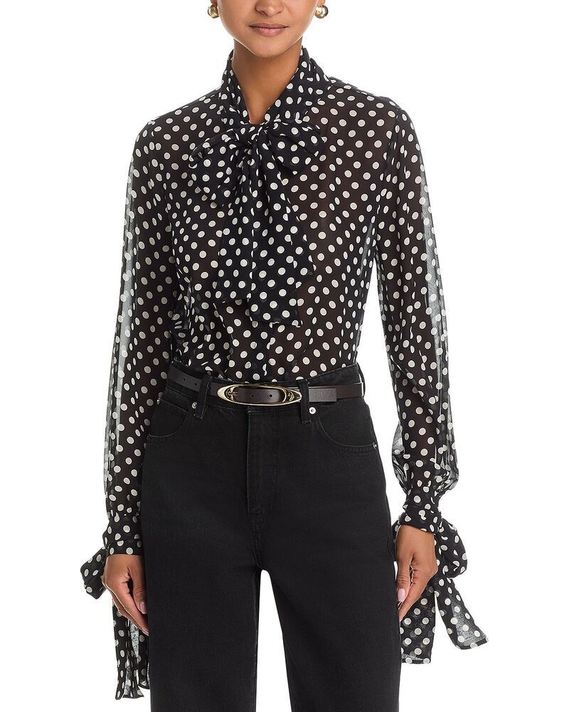 フレーム レディース トップス シャツ ドット柄 ドット シルク ブラウス FRAME The Silk Polka Dot Nouvelle Blouse Black Multi ブラック