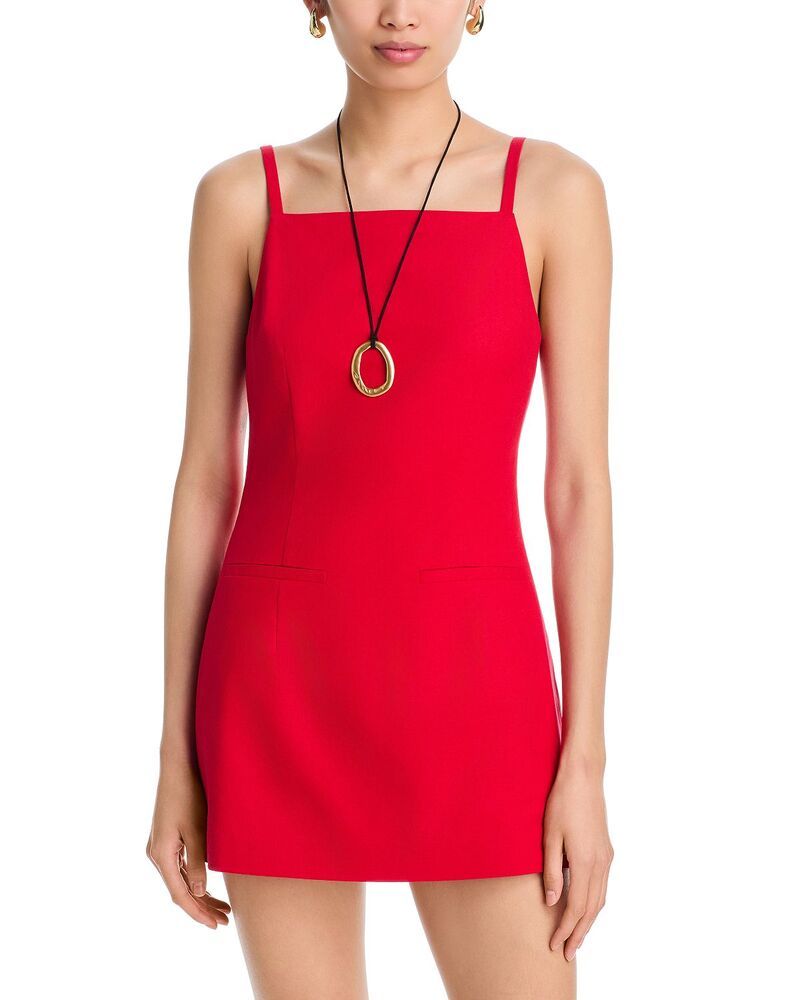 アクア レディース トップス ワンピース リネン AQUA Britt Linen Blendress Exclusive Red レッド