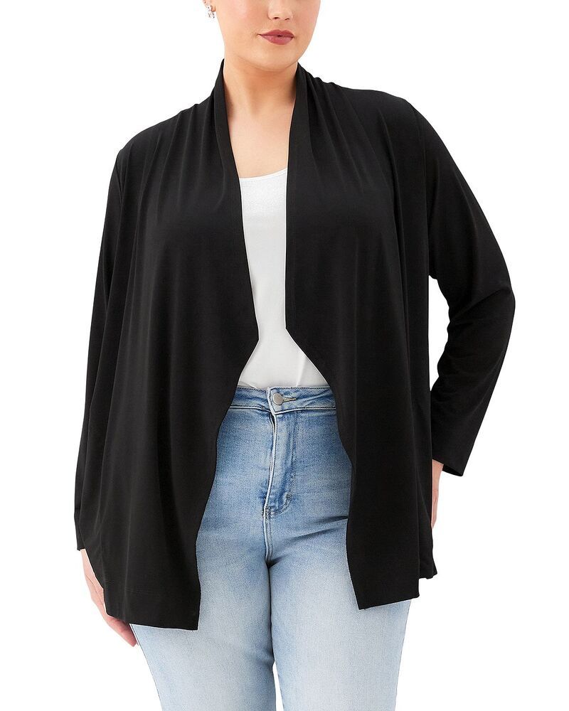 カレンケーン レディース アウター カーディガン ドレープラスサイズ Karen Kane Plus Drape Travel Cardigan Black ブラック