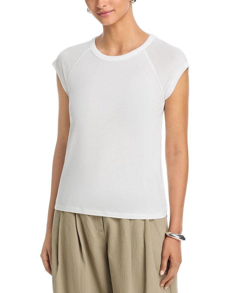 マジェスティック レディース トップス シャツ クルーネック キャップ Majestic Filatures Cap Sleeve Crewneck Top Milk