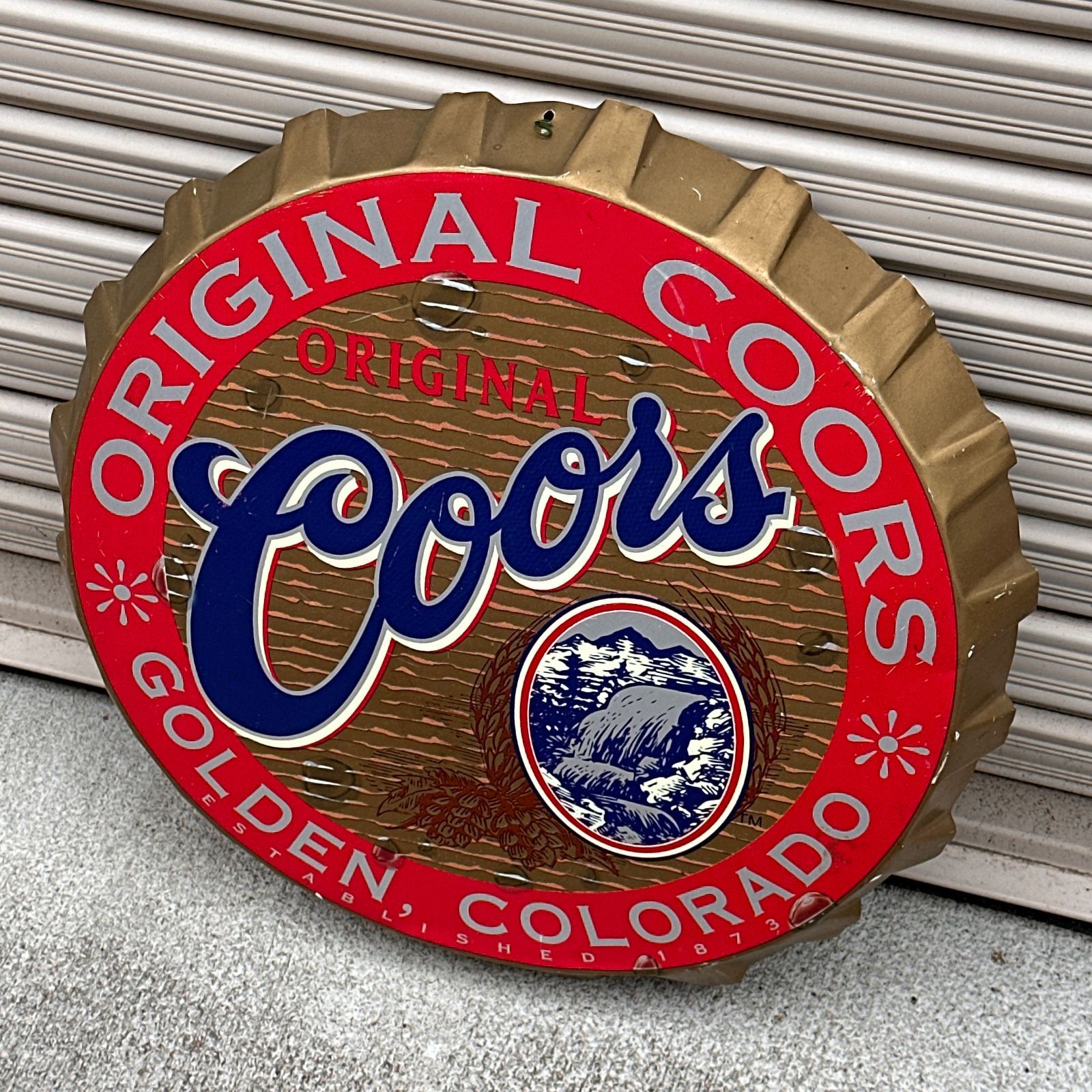 Coors（クアーズ）ボトルキャップ型ティンサイン