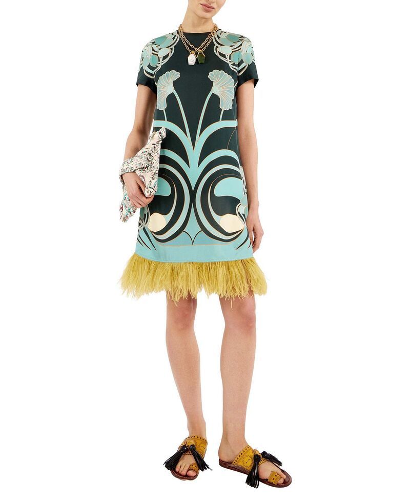 ラ・ダブル・ジェイ レディース トップス ワンピース ミニ La DoubleJ Mini Swing Dress Blooming Tuliplacee Dark Green グリーン
