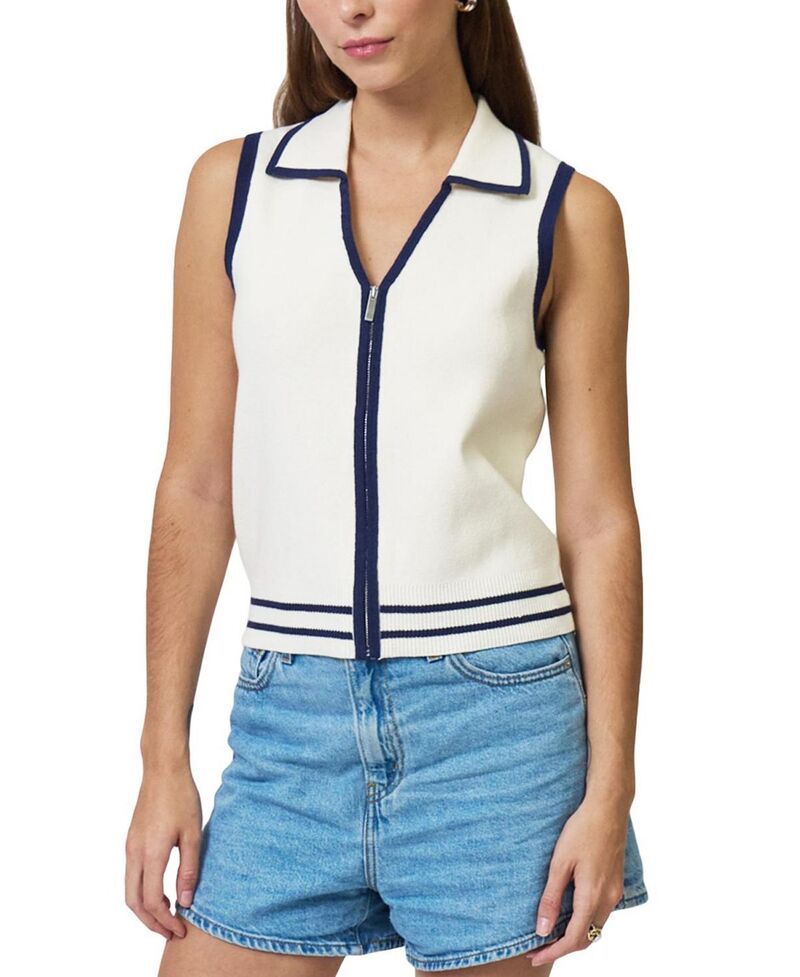 セントラルパークウェスト レディース アウター ニット・セーター ノースリーブ Central Park West Womens Allie Sleeveless Collared Zip Up Sweater White Ivory ホワイト 29,770円