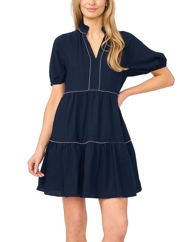 セセ レディース トップス ワンピース CeCe Whipstitched Babydoll Dress Classic Navy ネイビー