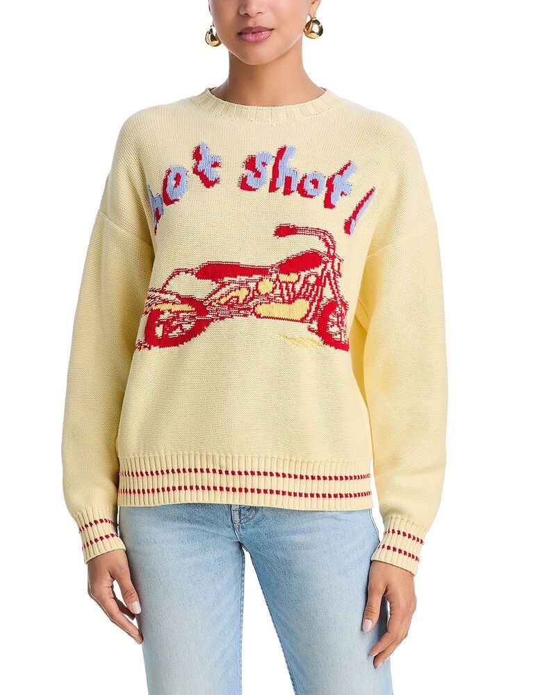 マザー レディース アウター ニット・セーター クルーネック MOTHER The Big Jumper Crewneck Sweater Ivory アイボリー