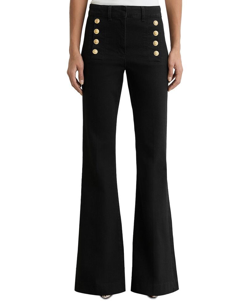 レイス レディース ボトムス デニムパンツ フレア プチ ジーンズ REISS Petites Athena Flare Leg Jeans Black ブラック