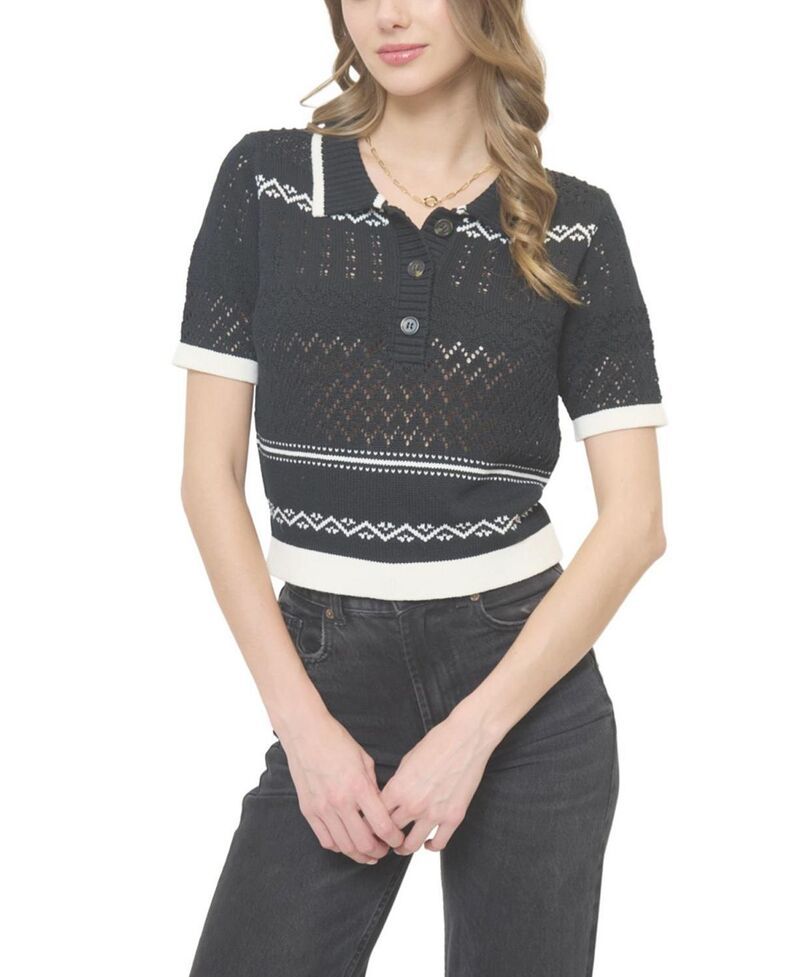 セントラルパークウェスト レディース トップス ポロシャツ Central Park West Womens North Nautical Polo BlackStripe ブラック